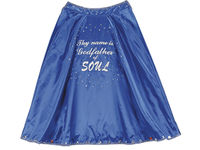 Blue satin cape